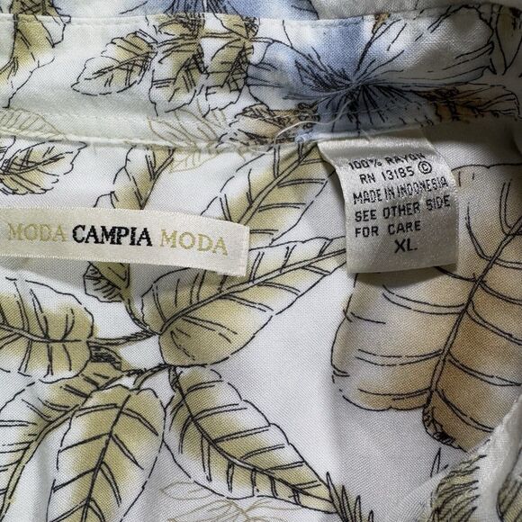 Campia Moda Hawaiian Shirt Men's Size XL Retro Aloha Palm Trees 100% Rayon - Picture 2 of 5